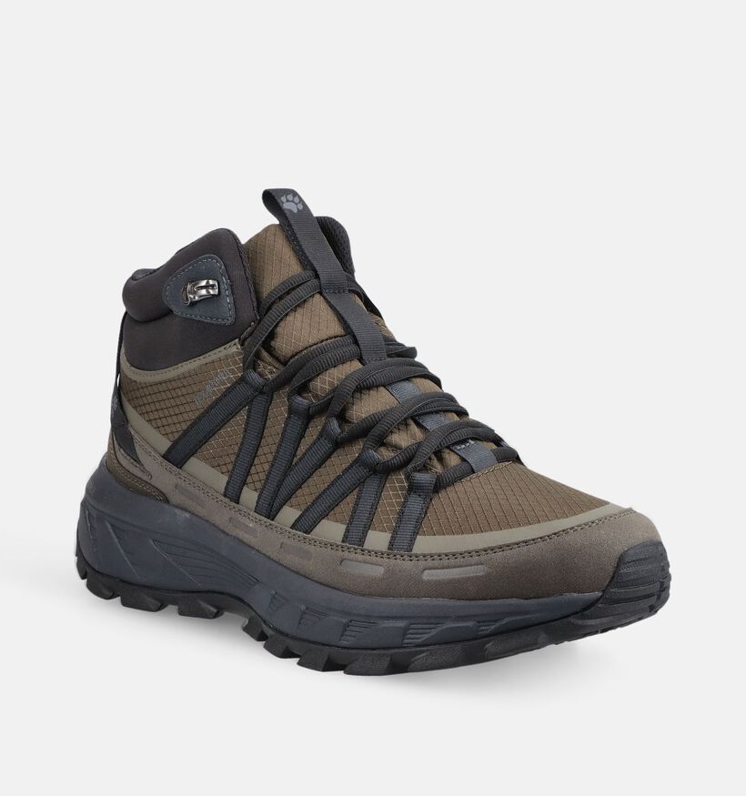 Jack Wolfskin Wild Hike Texapore Mid Chaussures de randonn&eacute;e en Vert pour hommes (380234) - pour semelles orthop&eacute;diques