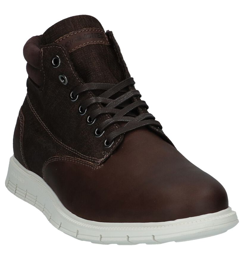 Bruine Boots Jack & Jones Pedro in leer (227602)