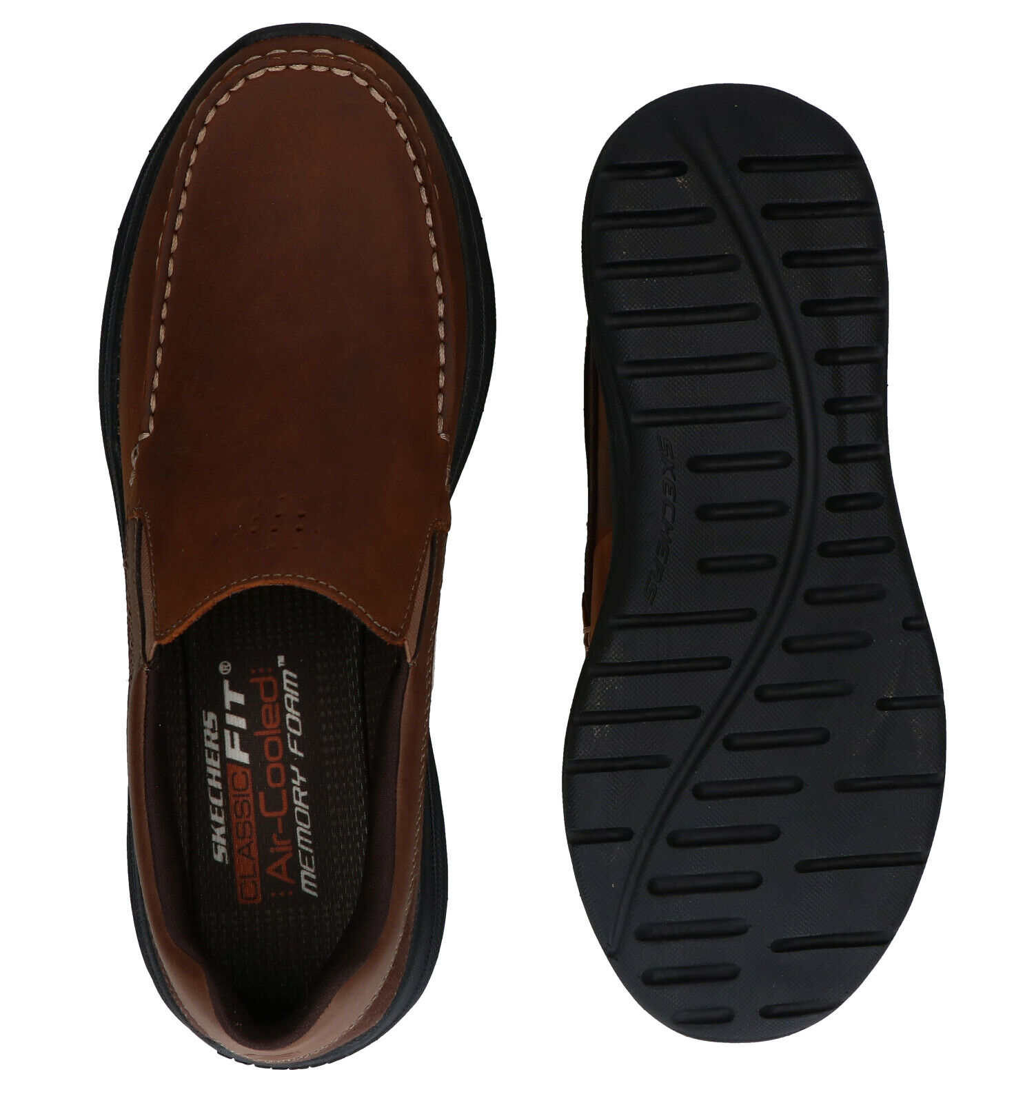 Skechers Harsen Ortego Bruine Instappers Heren Lage schoenen Online op TORFS.BE