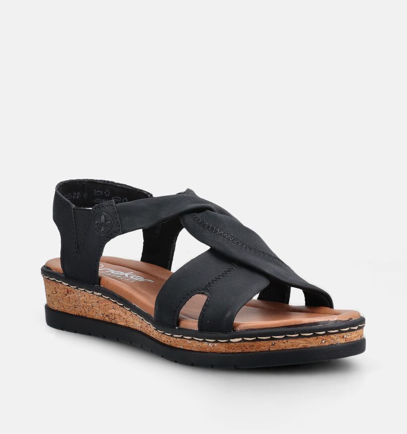 Rieker Antistress Zwarte Sandalen voor dames (370388)