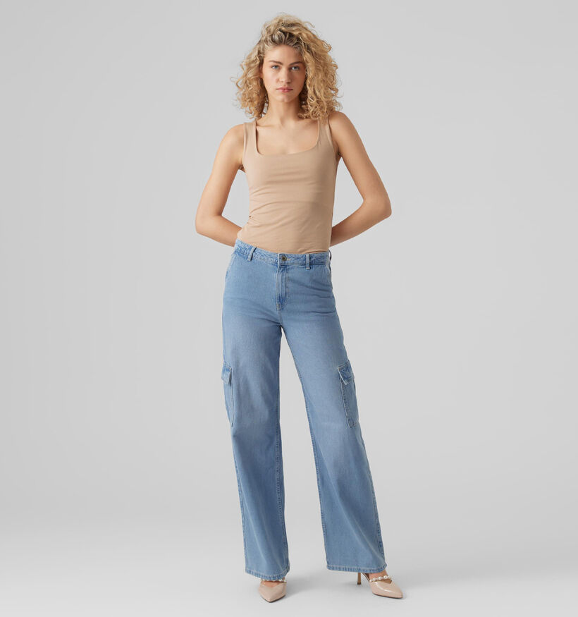 Vero Moda North Jeans patte d'éléphant en Bleu pour femmes (330372)