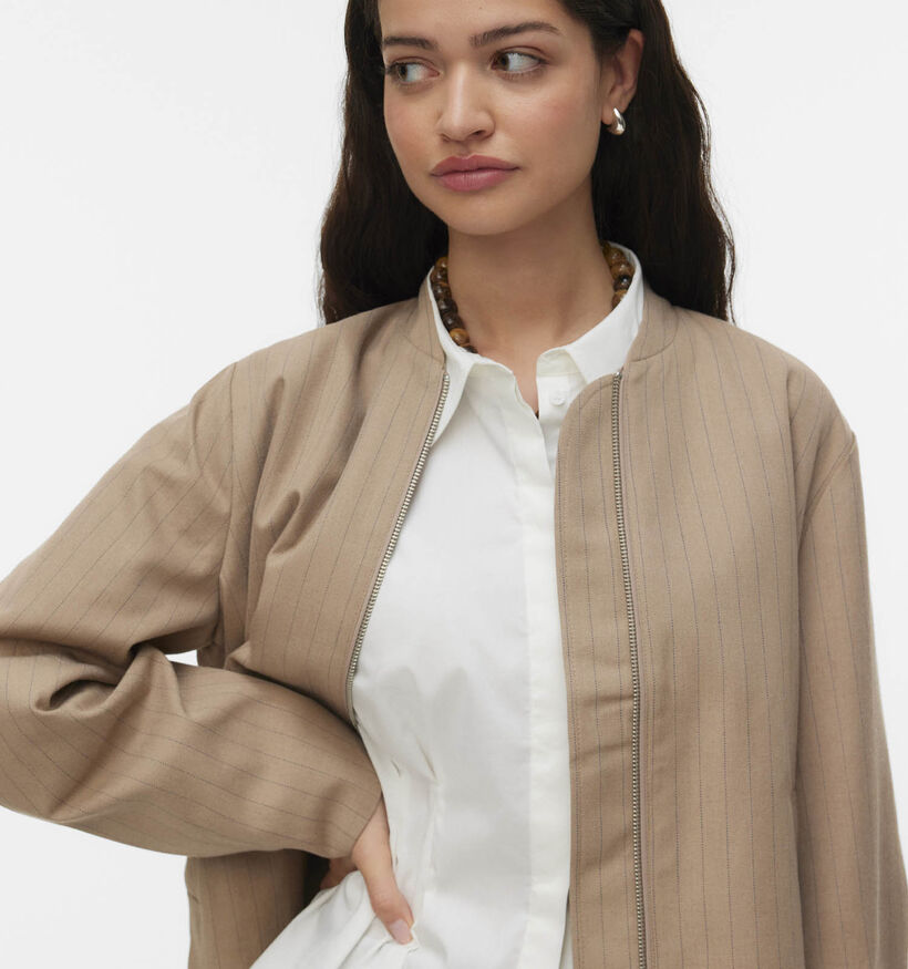 Vero Moda Norasia Manteau court en Beige fonc&eacute; pour femmes (385871)