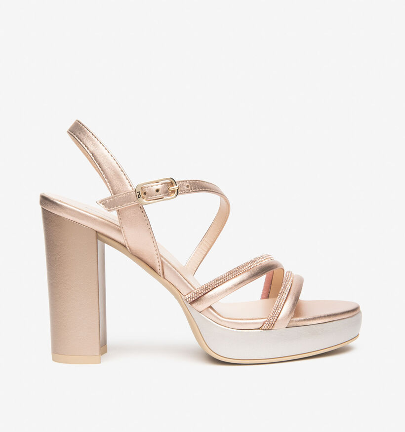 NeroGiardini Sandales &agrave; talons en Or pour femmes (370598)