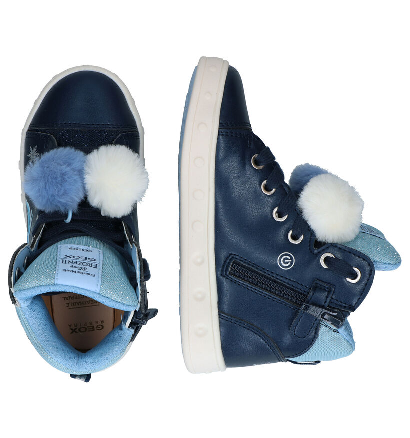 Geox Disney Frozen 2 Blauwe Hoge Schoenen in kunstleer (295120)