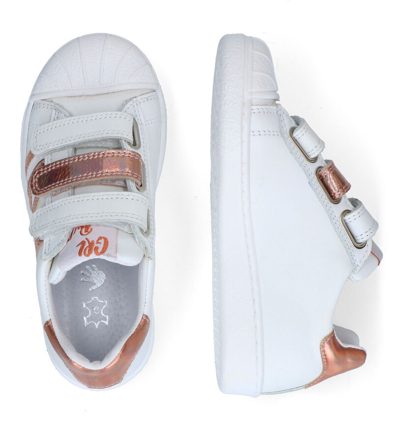 Little David Nikk 2 Witte Velcroschoenen voor meisjes (309466) - geschikt voor steunzolen