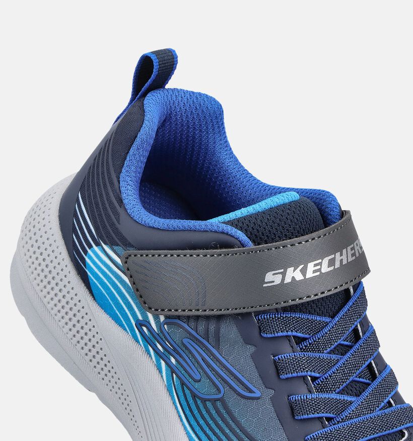 Skechers Go Run 400 V2 Tuff-Stride Grijze/Blauwe Sportschoenen voor jongens, meisjes (367802)