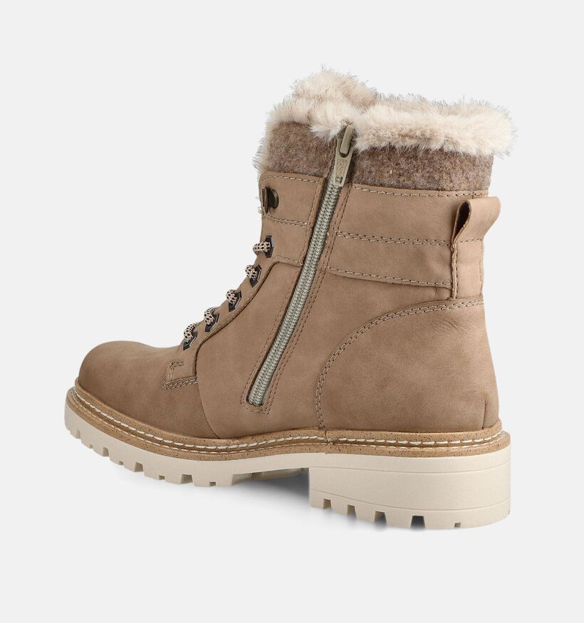 Remonte Bruine Winterboots met Veter en Rits voor dames (379852) - geschikt voor steunzolen