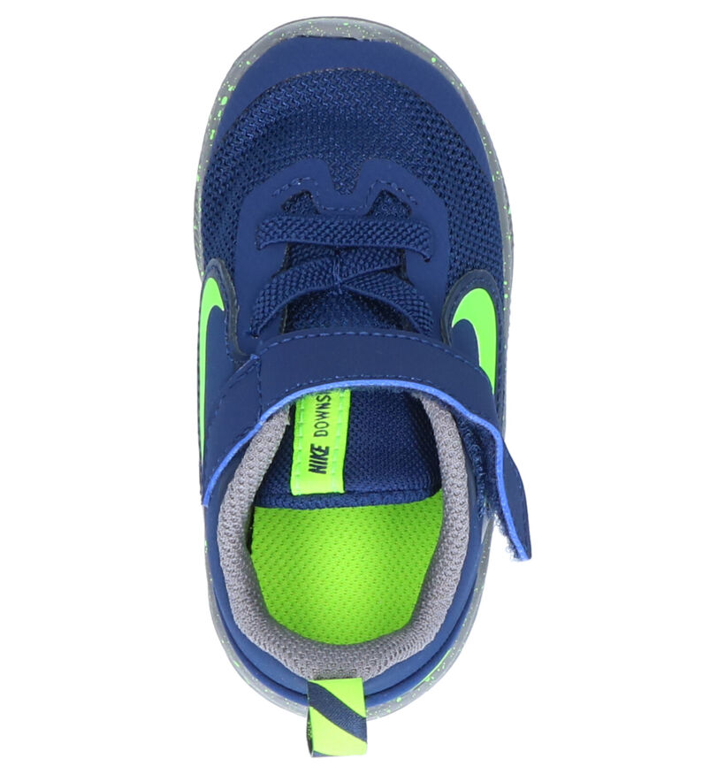 Nike Downshifter 9 Blauwe Sneakers in leer (254097)