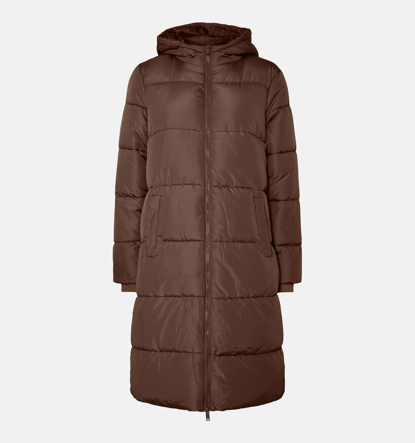 Pieces Bee New Manteau Puffer en Marron fonc&eacute; pour femmes (378369)