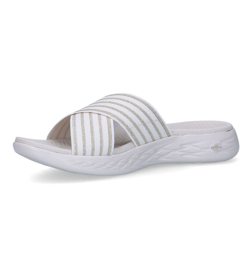 Skechers On-The-Go Beige Slippers in stof (324041)