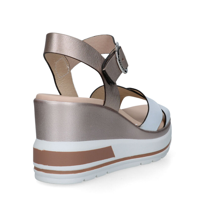 NeroGiardini Sandales talon compensé en Cognac pour femmes (339551)