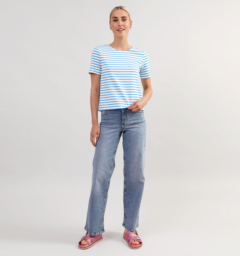 Vero Moda Abby T-shirt rayé en Blanc pour femmes (352197)