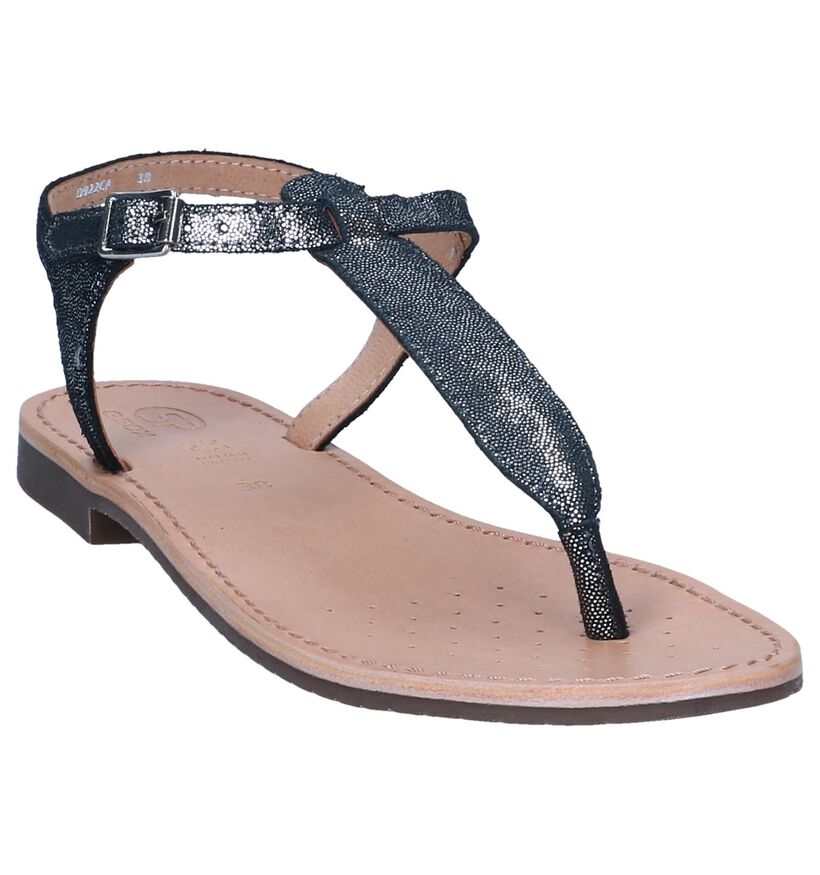 Zwarte Sandalen Geox Sozy in leer (237489)