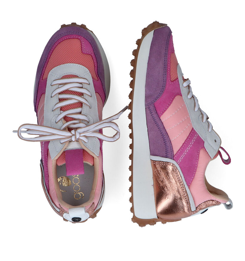 Goosecraft Dane Roze Sneakers in daim (310105)