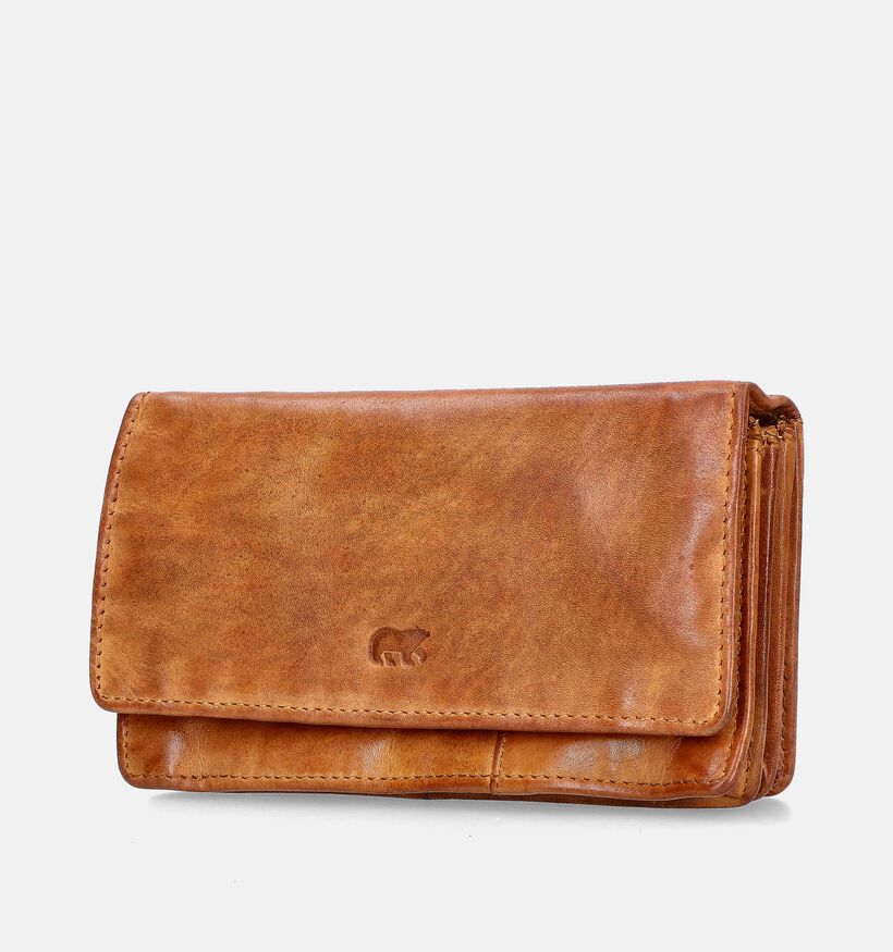 Bear Design Porte-monnaie zipp&eacute; en Cognac pour femmes (382123)