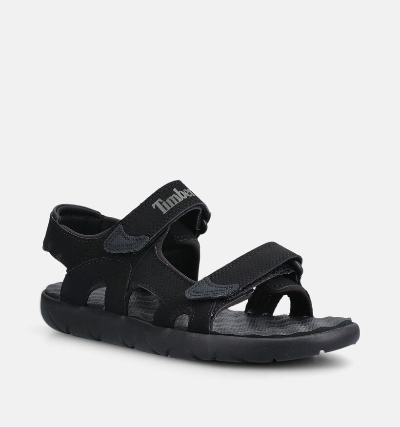 Timberland Perkins Row Backstrap Sandales en Noir pour gar&ccedil;ons (368734)