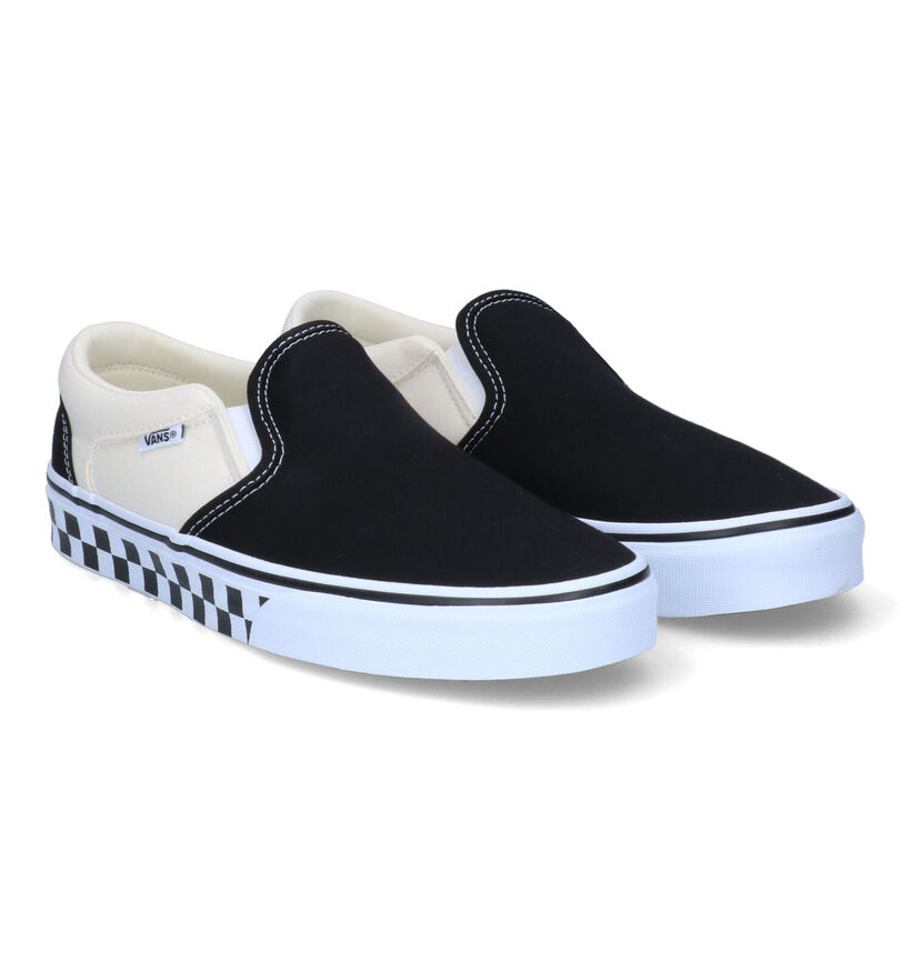 Vans Asher Wit/Zwarte Slip-on Sneakers voor heren (321114)