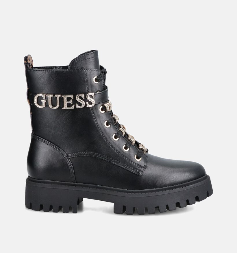 Guess Ficki Boots &agrave; lacets en Noir pour femmes (379514)