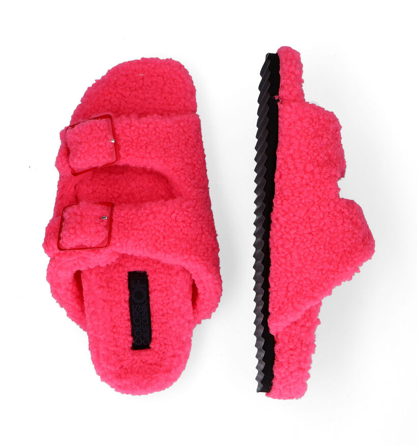 Colors of California Pantoufles ouvertes en Fuchsia pour femmes (300191)