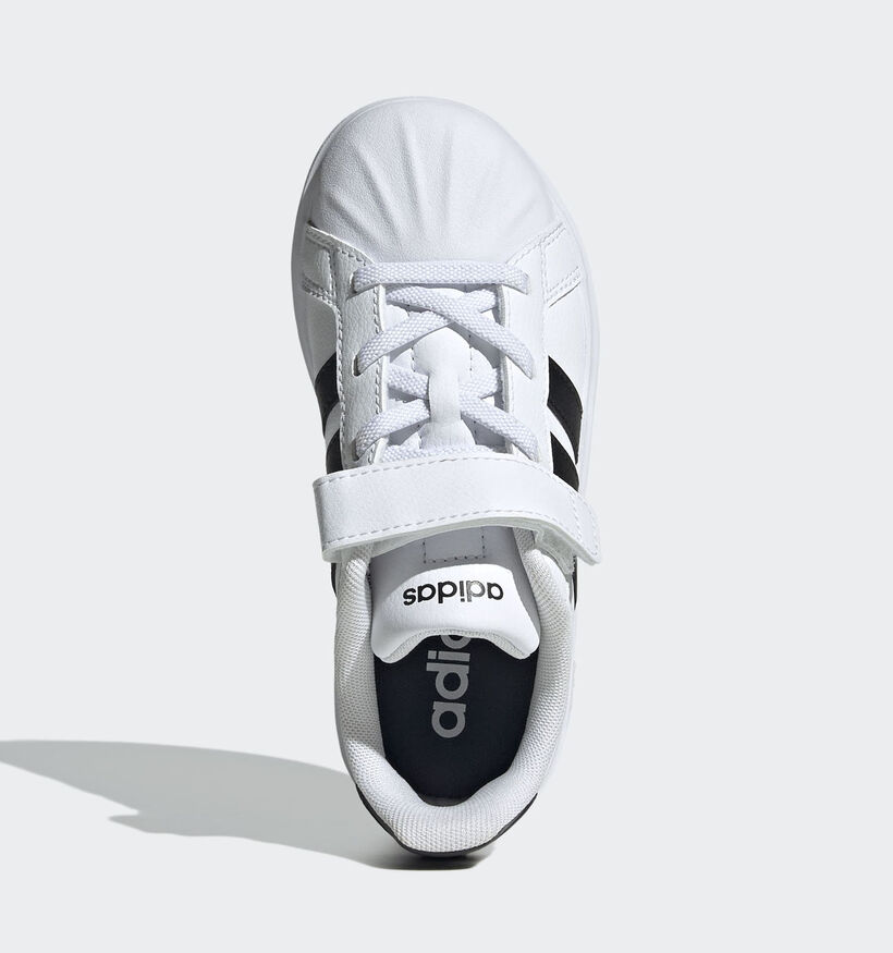 adidas Streettalk Baskets en Blanc/Noir pour filles, gar&ccedil;ons (366781) - pour semelles orthop&eacute;diques