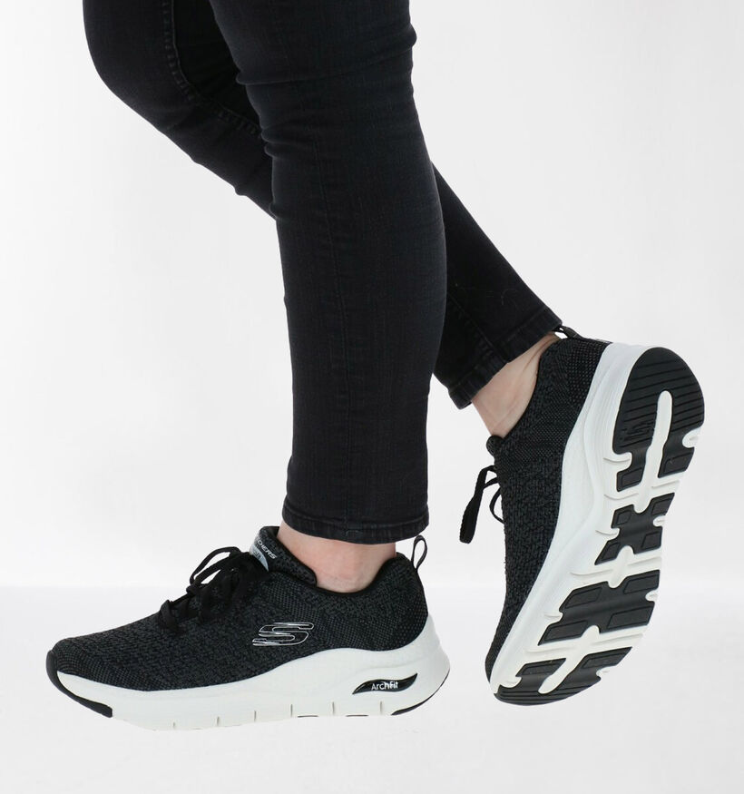 Skechers Arch Fit Infinite Adventure Zwarte Sneakers voor dames (301268) - geschikt voor steunzolen
