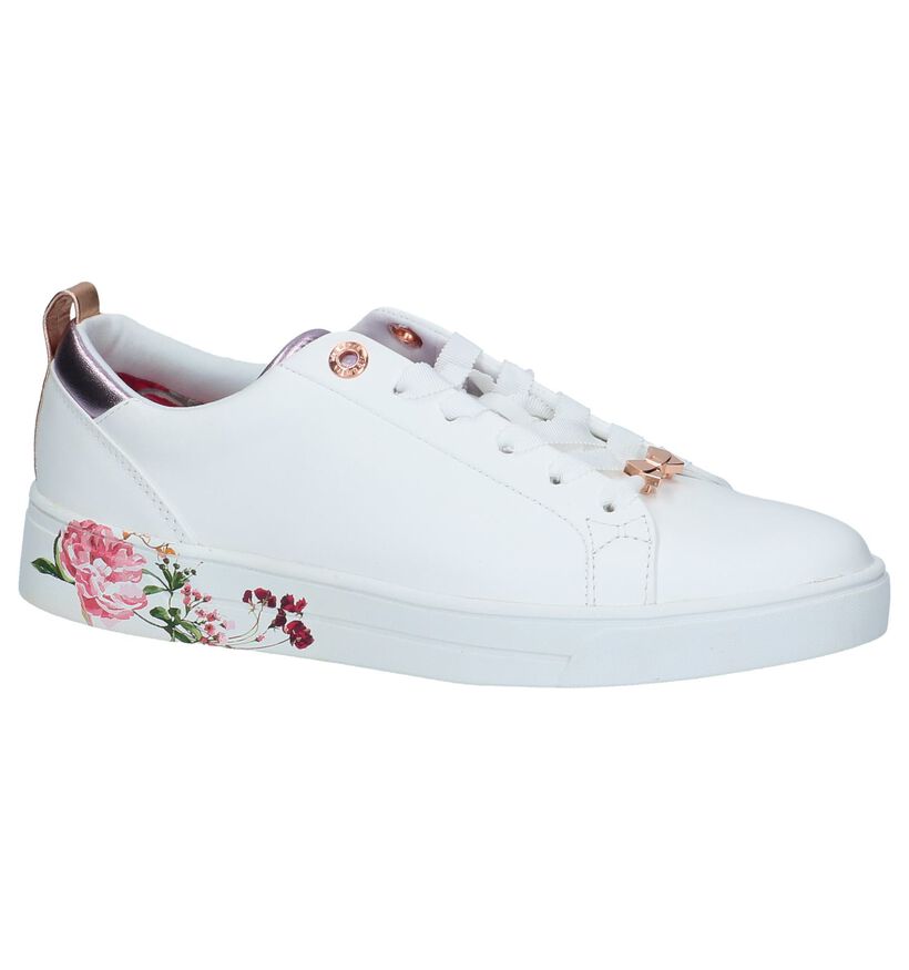 Ted Baker Giellip Witte Sneaker met Bloemenprint, , pdp