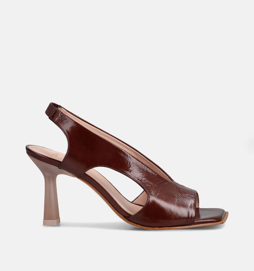 Zinda Sandales &agrave; talons en Brun fonc&eacute; pour femmes (373655)