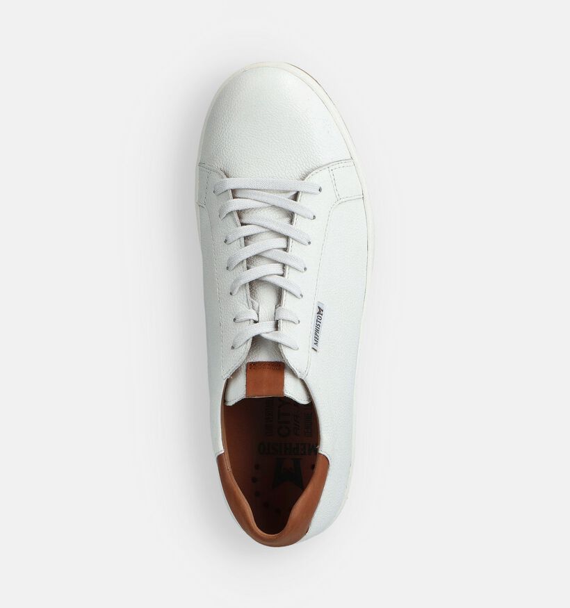 Mephisto Hasko Empire Witte/Cognac Veterschoenen voor heren (370187) - geschikt voor steunzolen