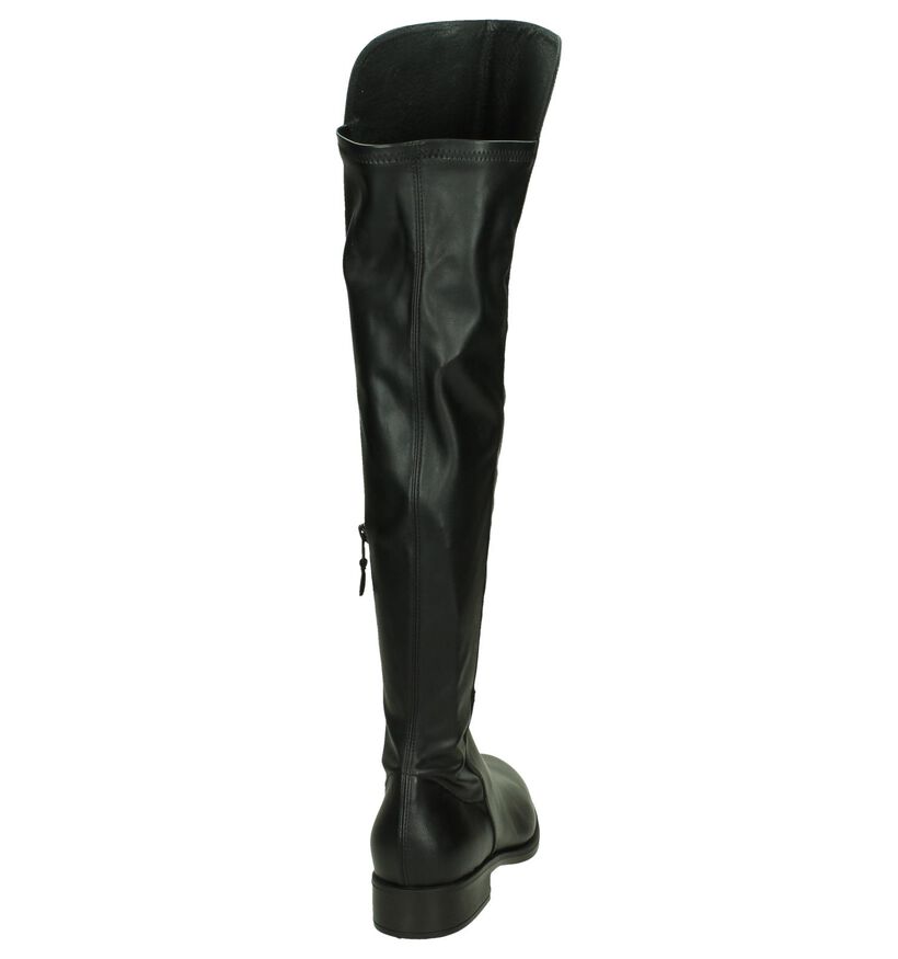 Deep Overknee Laarzen Zwart in leer (205534)