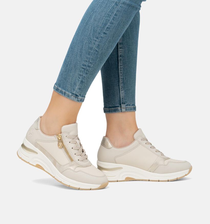 Rieker Gouden Sneakers voor dames (351236) - geschikt voor steunzolen