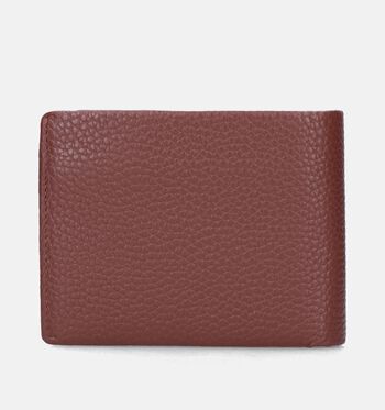 Euro-Leather Portemonnees Zwart/Cognac