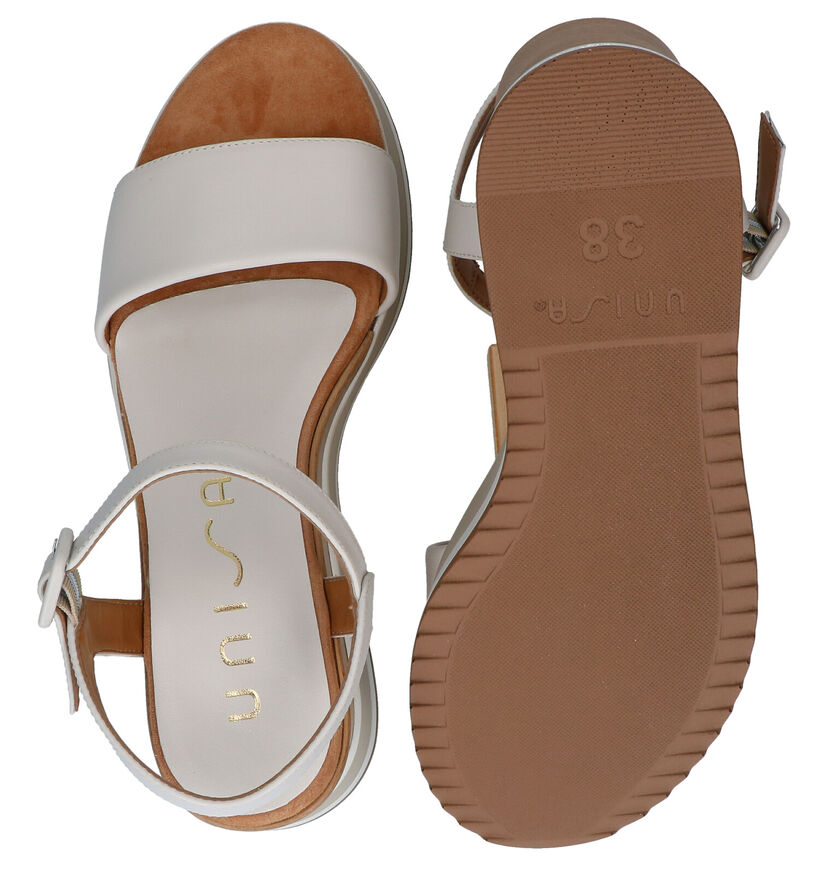 Unisa Kolla Ecru Sandalen in leer (291256)