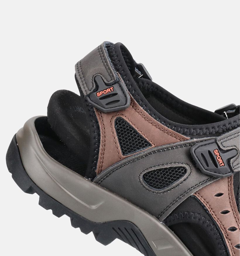 G-Comfort Sandales en Noir/Marron pour hommes (368949) - pour semelles orthop&eacute;diques