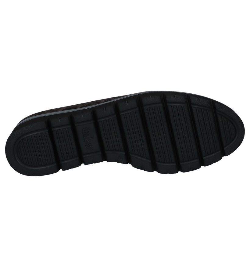 Bruine Gabor Mocassins met Luipaardprint in daim (231251)