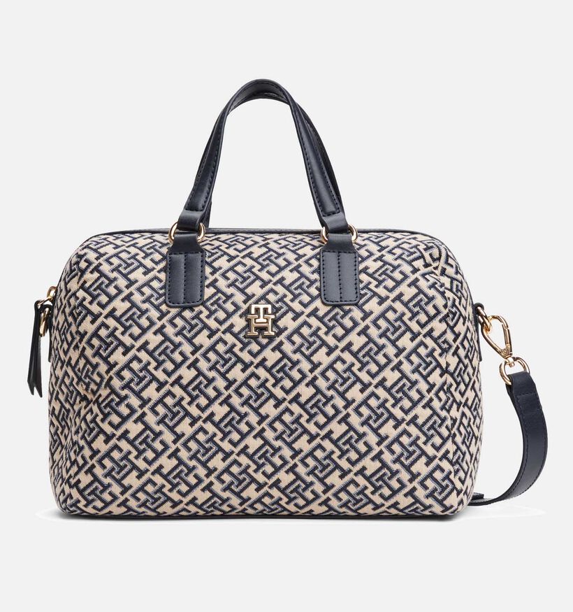 Tommy Hilfiger Jacquard Duffle Beige/Blauwe Handtas voor dames (359256)