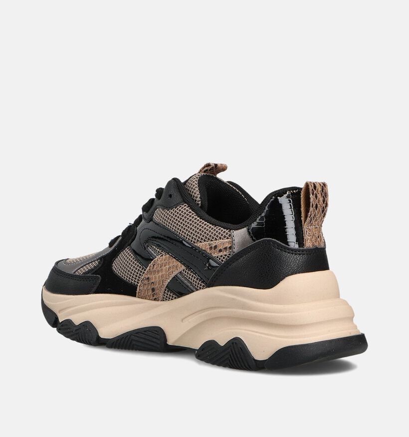 Poelman Baskets casual en Noir pour femmes (361276) - pour semelles orthopédiques