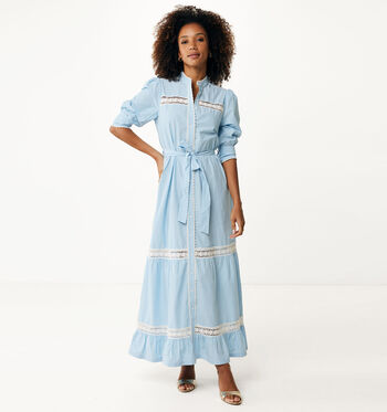 Robe longue bleu