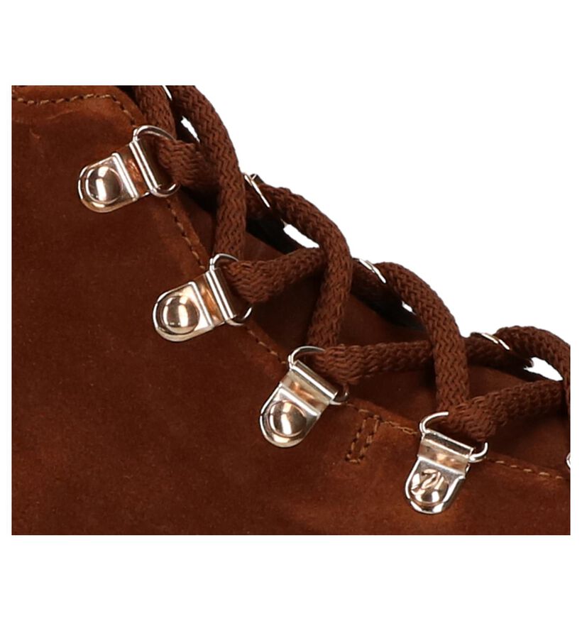 Cognac Veterboots Louisa Ally in daim (232819)
