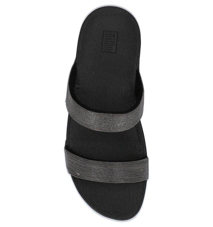 Zwarte Slippers FitFlop Lottie Shimmer Mesh in stof (240985)