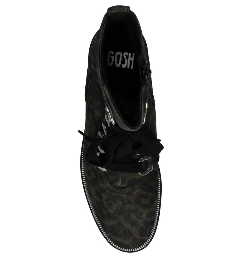 Gosh Boots à lacets en Vert kaki en daim (223969)