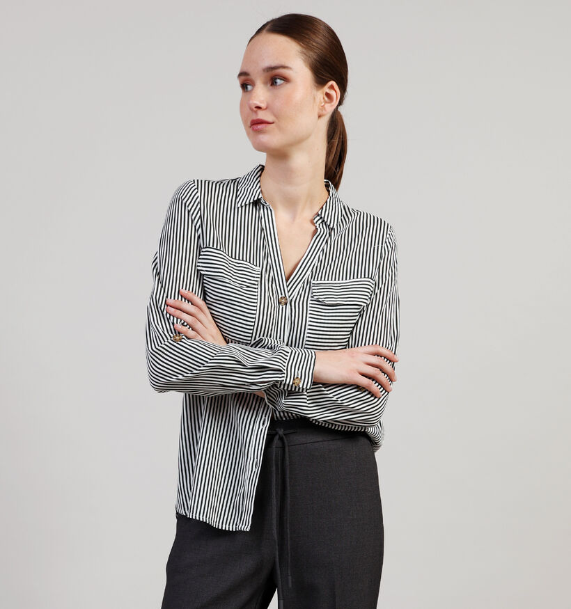 Vero Moda Bumpy Gestreept Hemd Groen/Wit voor dames (364551)