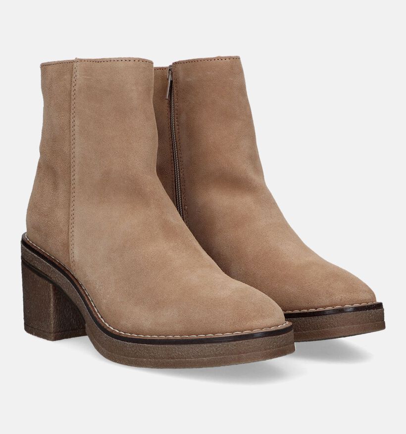 Signatur Bottillons avec talon carré en Beige pour femmes (329236)