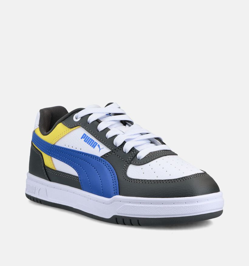 Puma Caven III Block Grijze/Witte Sneakers voor jongens, meisjes (366651) - geschikt voor steunzolen