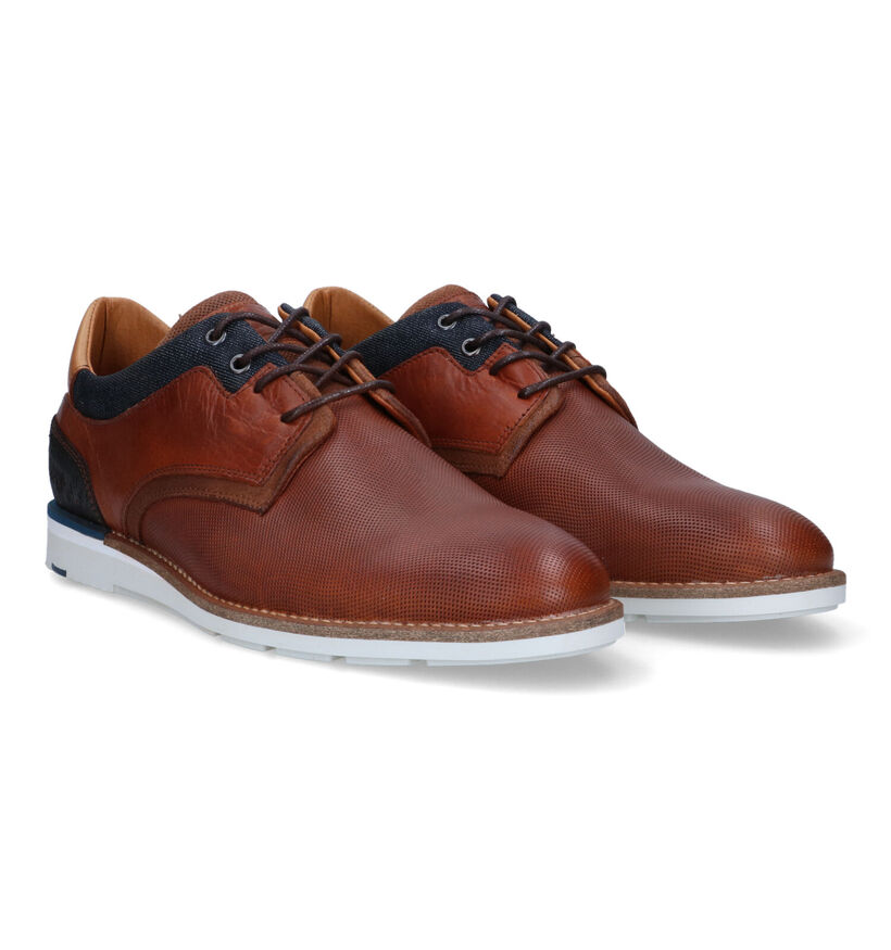 Bullboxer Cognac Veterschoenen voor heren (319443) - geschikt voor steunzolen