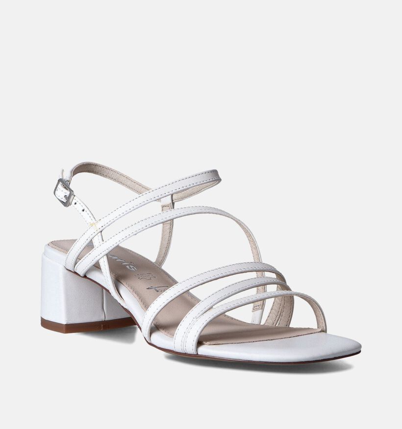 Tamaris Sandales avec talon carré en Blanc pour femmes (354442)