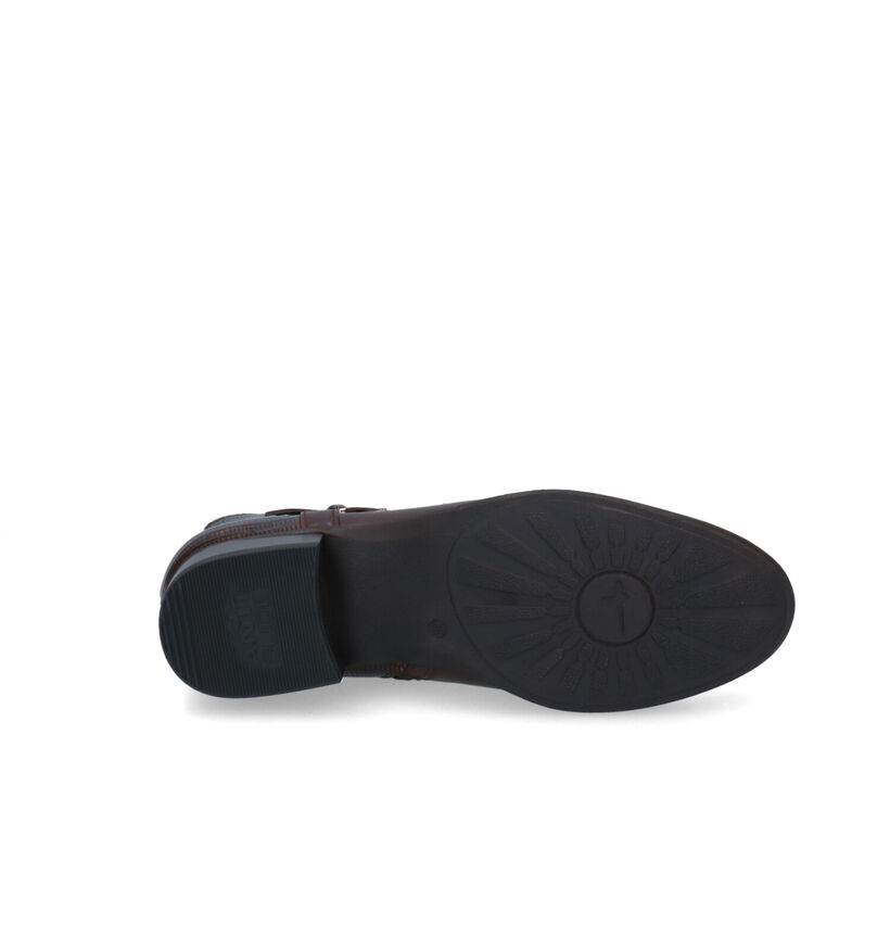 Tamaris Bottines plates en Brun foncé en cuir (315428)