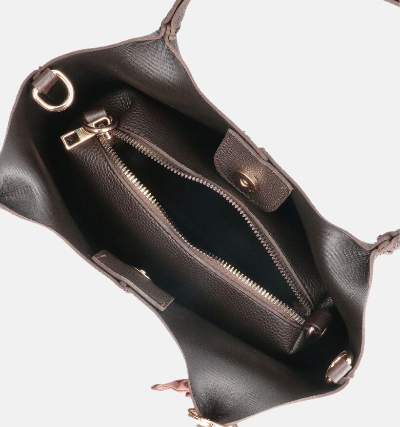Signatur Leather Bag With Inner Bag Cabas en Brun fonc&eacute; pour femmes (380912)