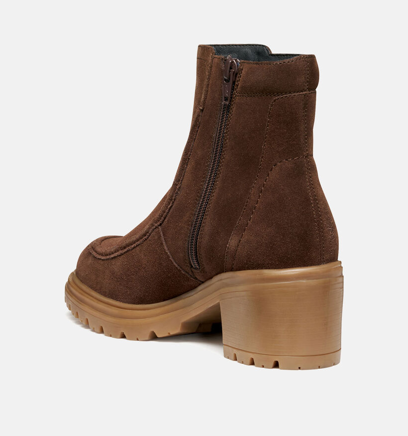 Geox Damiana Donkerbruine Enkellaarzen voor dames (360125)