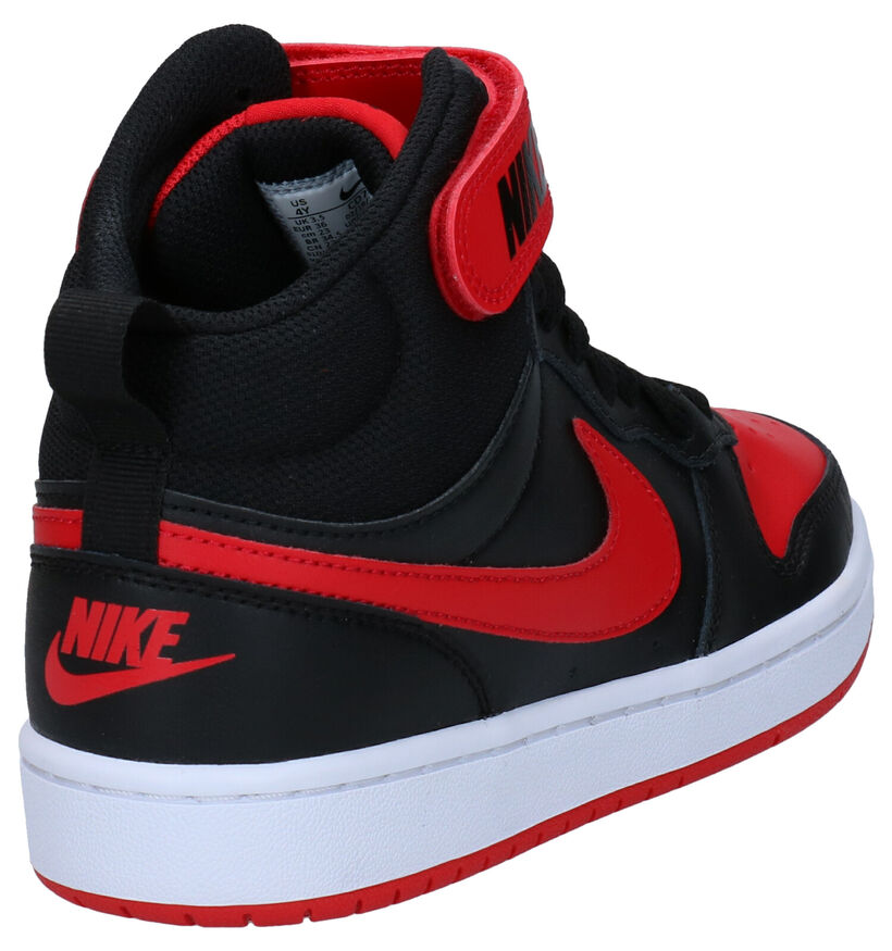 Nike Court Borough Zwarte Sneakers in kunstleer (293611)