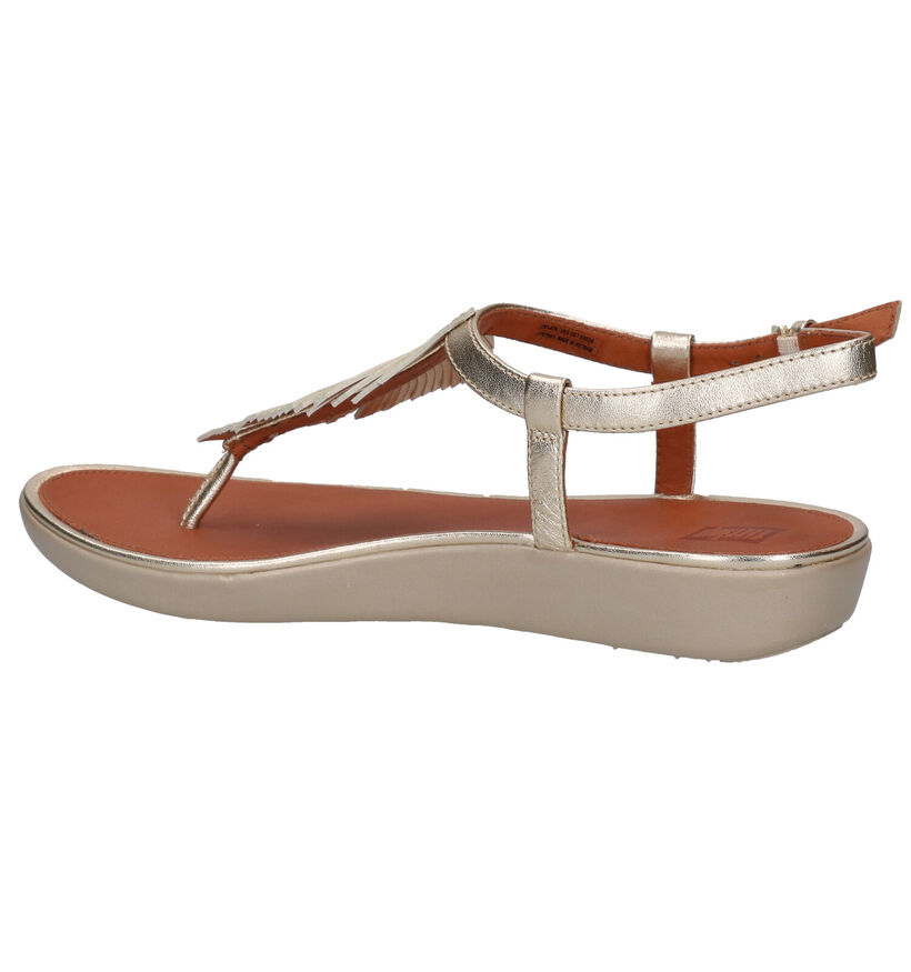 FitFlop Tia Feather Rose gold Sandalen in leer (286115)
